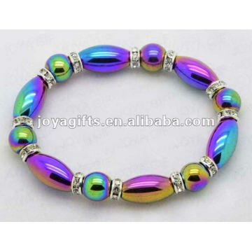 Rainbow Magnetic Hematite Rice Bracelets